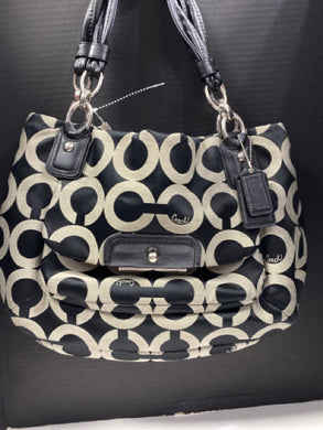 Designer Black Monogram Coach Handbag