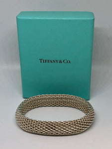 Tiffany & Co. 925 Sterling Silver Mesh Bracelet w/ Box .60" Somerset Mesh