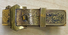 Load image into Gallery viewer, Victorian Gold Filled Black Enamel Belt Buckle Bangle Orante Bracelet
