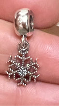Load image into Gallery viewer, Pandora Sterling Silver Dangle Disney Mickey Sparkling Snowflake Bead 791467CFL
