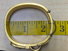 Load image into Gallery viewer, Victorian Gold Filled Black Enamel Belt Buckle Bangle Orante Bracelet