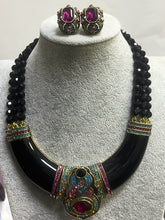 Load image into Gallery viewer, Heidi Daus Black Signature Accent  Beaded Necklace &amp; Earrings Set
