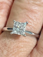 14kw Princess 1 CT  Diamond Ring