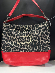 Designer Animal Print/Red Coach Handbag
