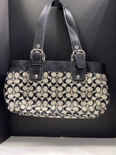Load image into Gallery viewer, Designer Gray/Black Coach Handbag