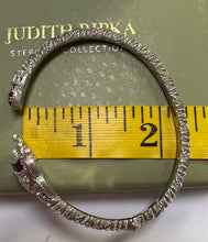 Load image into Gallery viewer, Judith Ripka Cancer Crab Zodiac 925 Sterling Silver Cuff Diamonique Bracelet