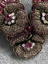 Load image into Gallery viewer, Heidi Daus Large Pink Pleasing Pansy Crystal Accented Statement Necklace