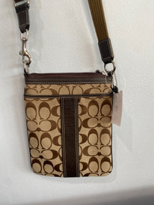 Designer Brown Print Coach Handbag