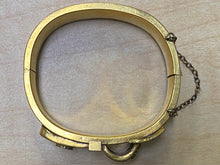Load image into Gallery viewer, Victorian Gold Filled Black Enamel Belt Buckle Bangle Orante Bracelet