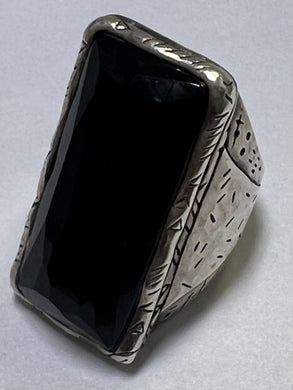 925 Sterling Silver Silpada Black Tie Wide Onyx Ring Size 6.5
