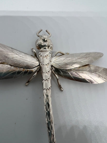 Solid 925 Sterling Silver Pin Brooch 2.75" x 3.25" Dragonfly 18g