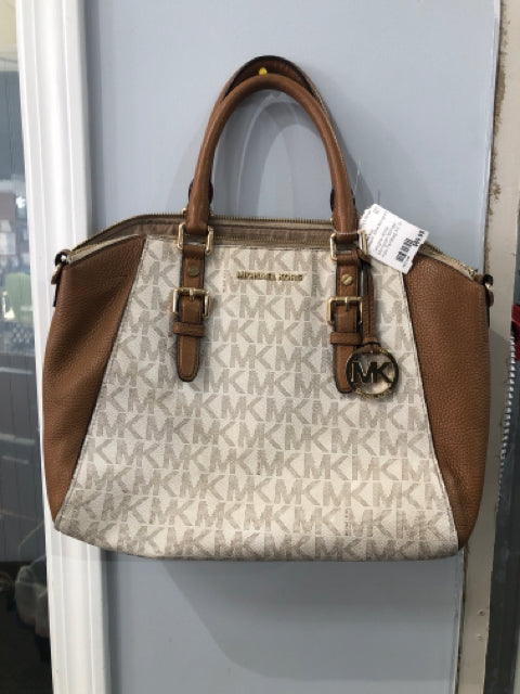 Designer White Monogram Michael Kors Handbag AS IS