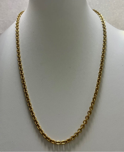 Miriam Haskell 24" Signed Goldtone Link Rope Necklace Chain Patent 342769 1950's