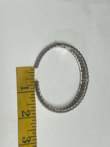 Judith Ripka 925 Sterling Silver Diamonique Cuff Hinged Bangle Bracelet