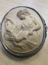 Load image into Gallery viewer, Huge 18k Lava Carved Cameo by Perotti Victorian Era 2”x 2.10”