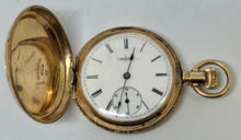 Load image into Gallery viewer, Solid 14k Yellow Gold 1887 Elgin Pocket Watch 6s 11j Grade 94 Running