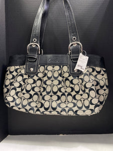 Designer Gray/Black Coach Handbag