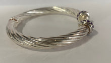 Load image into Gallery viewer, 925 Sterling Silver Amethyst Cable Cuff Hinged 8&quot; Bracelet