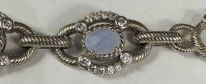 Judith Ripka Chalcedony 925 Sterling Silver Bracelet Toggle 8"