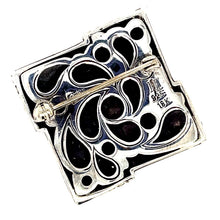 Load image into Gallery viewer, John Hardy 18k Gold &amp; 925 Sterling Silver Dot Brooch Pin Square 1.20&quot;