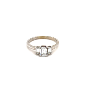 14KWG Diamond 1.0cttw SI1 (3) Emerald Cut Stones Ring Size 7