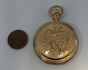 Solid 14k Yellow Gold 1887 Elgin Pocket Watch 6s 11j Grade 94 Running