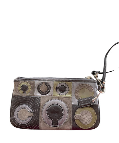 Designer Gray/Olive Coach Wristlet