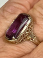 14kw Vintage Amethyst Ring