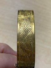 Load image into Gallery viewer, Victorian Gold Filled Black Enamel Belt Buckle Bangle Orante Bracelet
